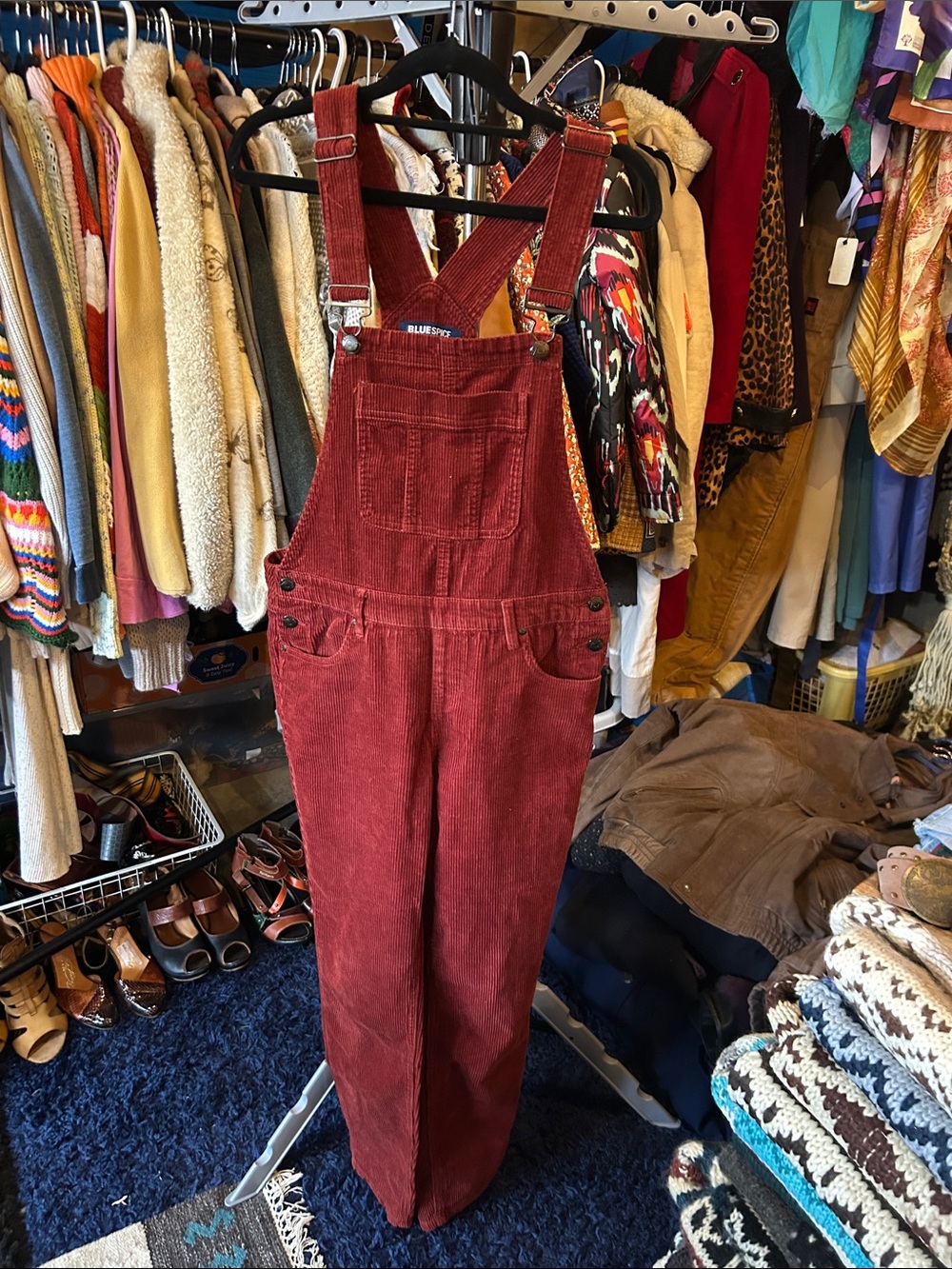 Blue Spice Rusty  Red Corduroy Women’s Overalls